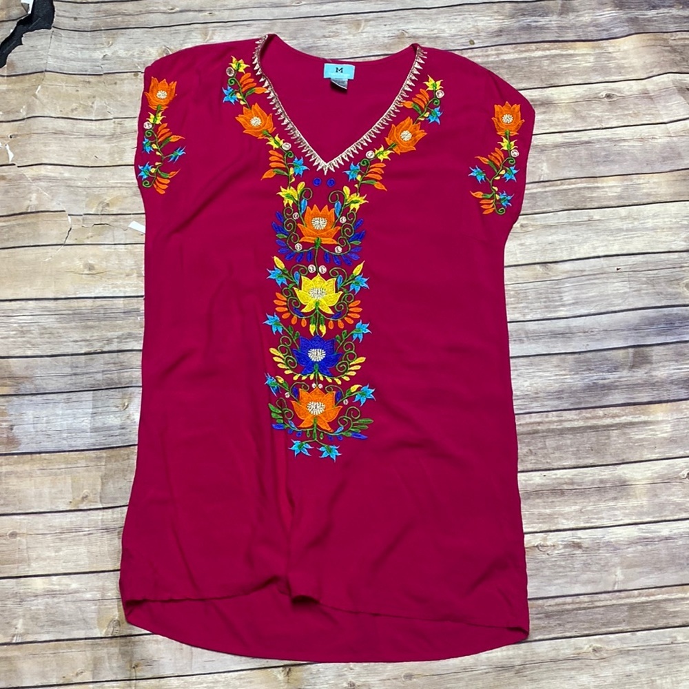 South Main Floral Embroidered Mini Dress